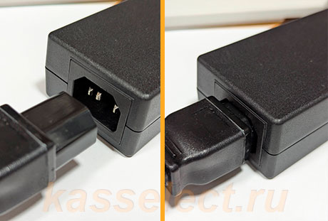 Соединение блока питания ККТ с кабелем IEC C13.